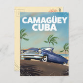 Camagüey Kuba Vintage Reiseplakat Postkarte (Vorne/Hinten)