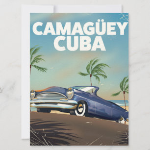Camagüey kubanisches Vintage-Reiseposter Einladung