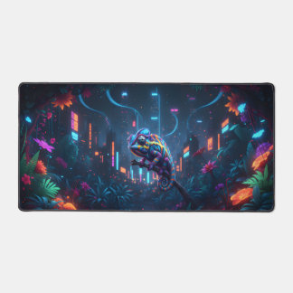 Camälion in Neonfarben Schreibtischunterlage