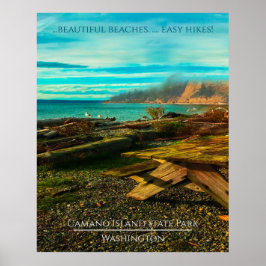 Camano Island Staat Park Editable Text and Foto Poster