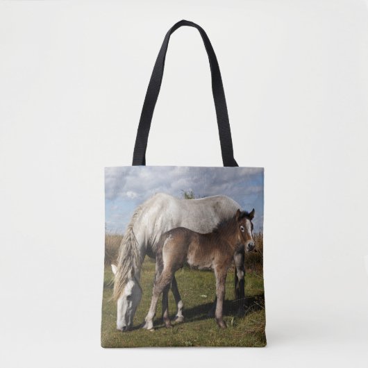 Camargue-Fohlen mit Mutter Tasche (Vorderseite)