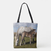 Camargue-Fohlen mit Mutter Tasche (Rückseite)