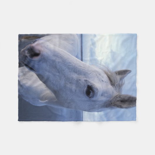 Camargue Horse Fleecedecke (Vorderseite (Horizontal))