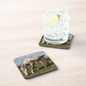 Camargue Horse Foal mit Mutter Getränkeuntersetzer (Rechte Seite)