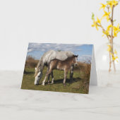 Camargue Horse Foal mit Mutter Karte (Gelbe Blume)