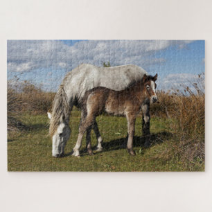 Camargue Horse Foal mit Mutter Puzzle