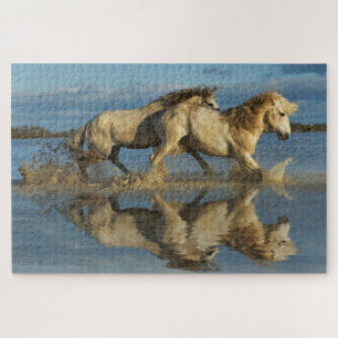 Camargue Horses and Reflection, Südfrankreich Puzzle