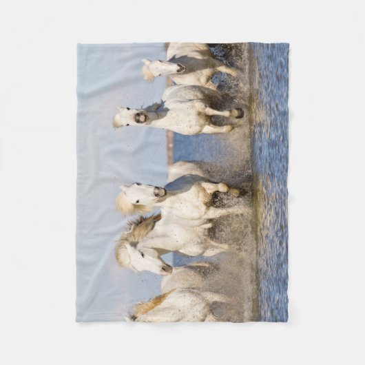 Camargue Pferde Fleecedecke (Vorderseite)