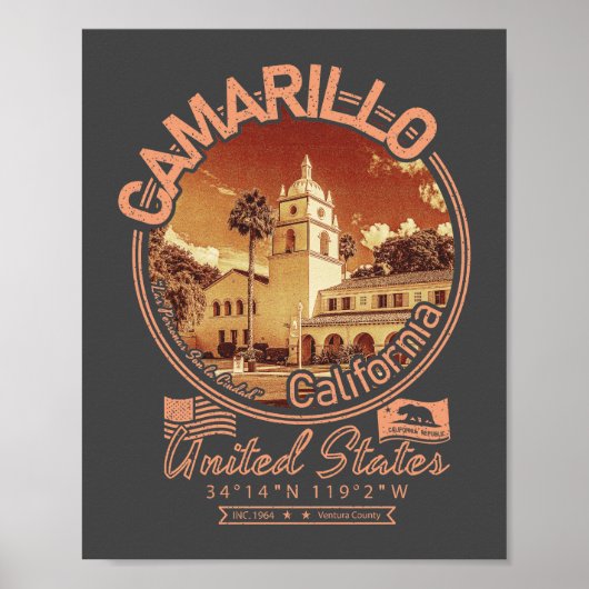 CAMARILLO KALIFORNIEN - STADT CAMARILLO CA POSTER (Vorne)