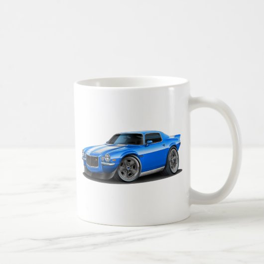 Camaro 1970-73 blaues/weißes Auto Kaffeetasse (Rechts)