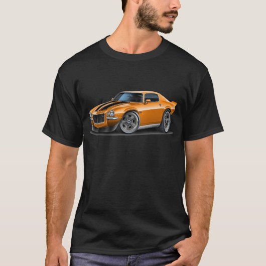 Camaro 1970-73 Orn/Schwarz-Auto T-Shirt (Vorderseite)