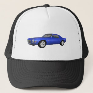 Camaro 1972 Z28: Muskel-Auto: Blaues Ende: Truckerkappe
