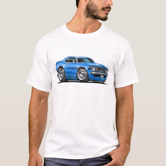 Camaro Blau-Schwarzes Auto 1968 T-Shirt (Vorderseite)