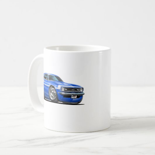 Camaro Blau-Weißes Auto 1968 Kaffeetasse (Vorderseite Links)