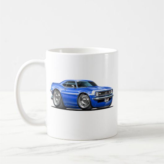 Camaro Blau-Weißes Auto 1968 Kaffeetasse (Links)