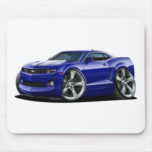Camaro Blau-Weißes Auto 2010-12 Mousepad (Vorne)