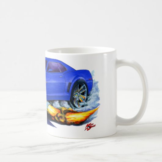 Camaro Blau-Weißes Auto 2010 Kaffeetasse (Rechts)