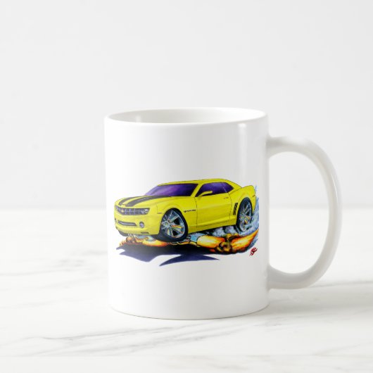 Camaro Gelb-Schwarzes Auto 2010 Kaffeetasse (Rechts)
