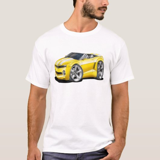 Camaro Gelb-Weißes Kabriolett 2012 T-Shirt (Vorderseite)