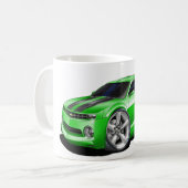Camaro Grün-Schwarzes Auto 2010-11 Kaffeetasse (Vorderseite Links)