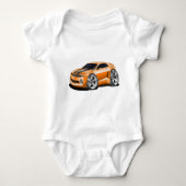 Camaro Orange-Schwarzes Auto 2010-11 Baby Strampler (Vorderseite)