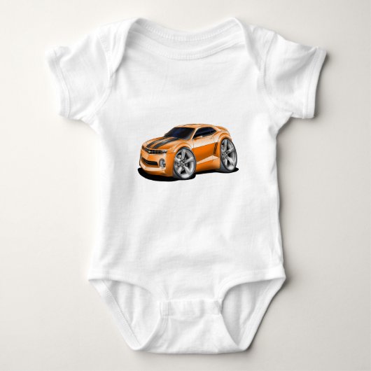 Camaro Orange-Schwarzes Auto 2010-11 Baby Strampler (Vorderseite)