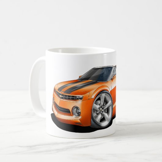 Camaro Orange-Schwarzes Kabriolett 2012 Kaffeetasse (Vorderseite Links)