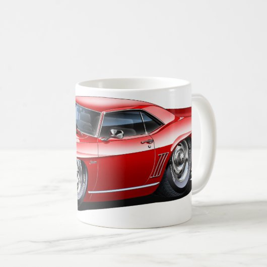 Camaro Rot-Schwarzes Auto 1969 Kaffeetasse (VorderseiteRechts)