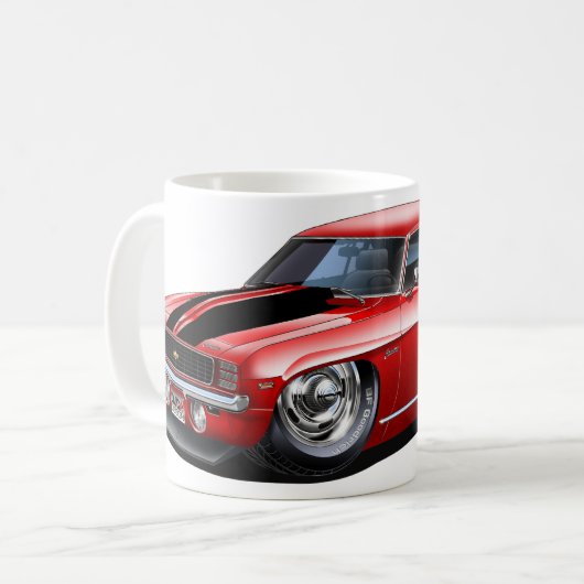 Camaro Rot-Schwarzes Auto 1969 Kaffeetasse (Vorderseite Links)