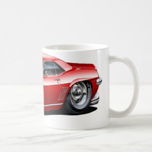 Camaro Rot-Schwarzes Auto 1969 Kaffeetasse