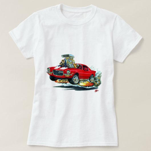Camaro Rot-Weißes Auto 1970-72 T-Shirt (Design vorne)