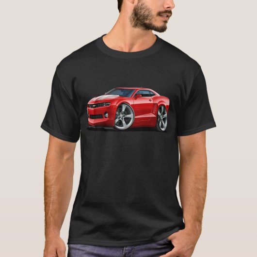 Camaro Rot-Weißes Auto 2010-12 T-Shirt (Vorderseite)