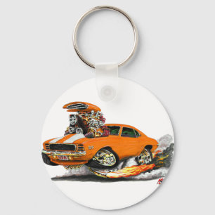 Camaro RS SS Orange-Weißes Auto 1969 Schlüsselanhänger