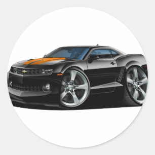 Camaro Schwarz-Orange Auto 2010-12 Runder Aufkleber