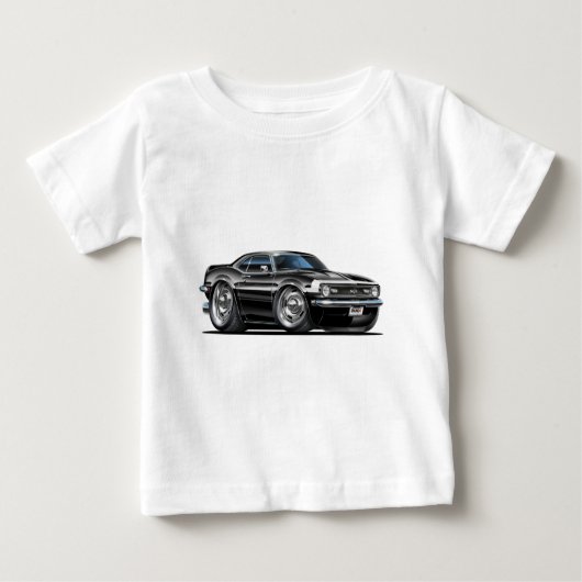 Camaro Schwarz-weißes Auto 1968 Baby T-shirt (Vorderseite)