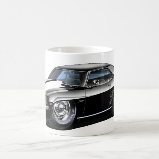 Camaro Schwarz-weißes Auto 1969 Kaffeetasse (Mittel)
