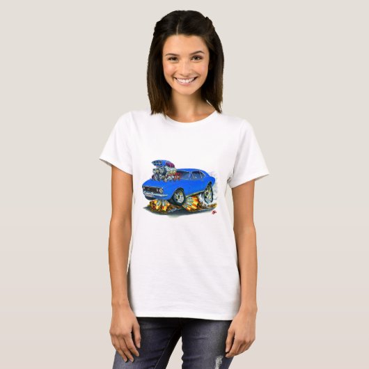 Camaro SS Blau-Auto 1967 T-Shirt (Vorne ganz)