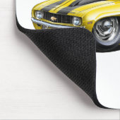 Camaro SS Gelb-Schwarzes Auto 1969 Mousepad (Ecke)