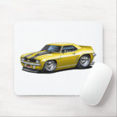 Camaro SS Gelb-Schwarzes Auto 1969 Mousepad (Mit Mouse)