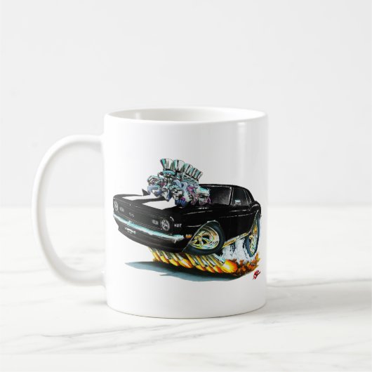 Camaro SS Schwarz-weißes Auto 1968 Kaffeetasse (Links)