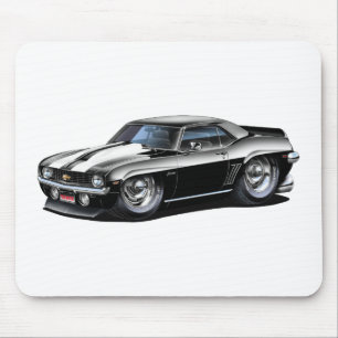 Camaro SS Schwarz-weißes Auto 1969 Mousepad