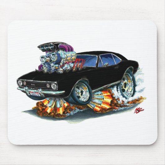 Camaro SS schwarzes Auto 1967 Mousepad (Vorne)