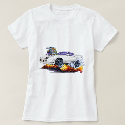 Camaro Weiß-Auto 1982-92 T-Shirt (Design vorne)