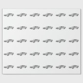 Camaro Wrapping Paper 1969: Schwarz und Weiß Geschenkpapier (Flach)