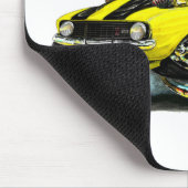 Camaro Z28 Gelb-Schwarzes Auto 1969 Mousepad (Ecke)