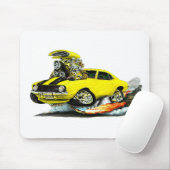 Camaro Z28 Gelb-Schwarzes Auto 1969 Mousepad (Mit Mouse)