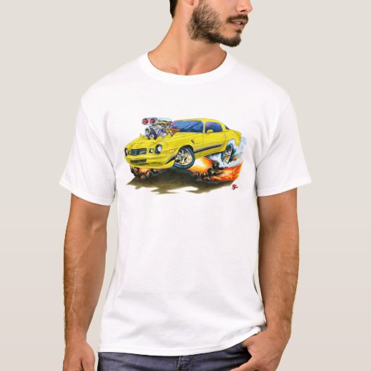 Camaro Z28 Gelb-Schwarzes Auto 1979-81 T-Shirt (Vorderseite)