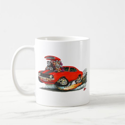 Camaro Z28 Rot-Schwarzes Auto 1969 Kaffeetasse (Links)