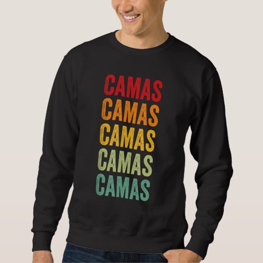 Camas County Idaho Regenbogen-Text-Design Sweatshirt (Vorderseite)