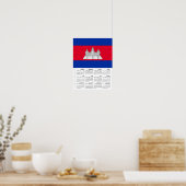 Cambodia 2026 Calendar, Large, Cambodian Flag Poster (Küche)